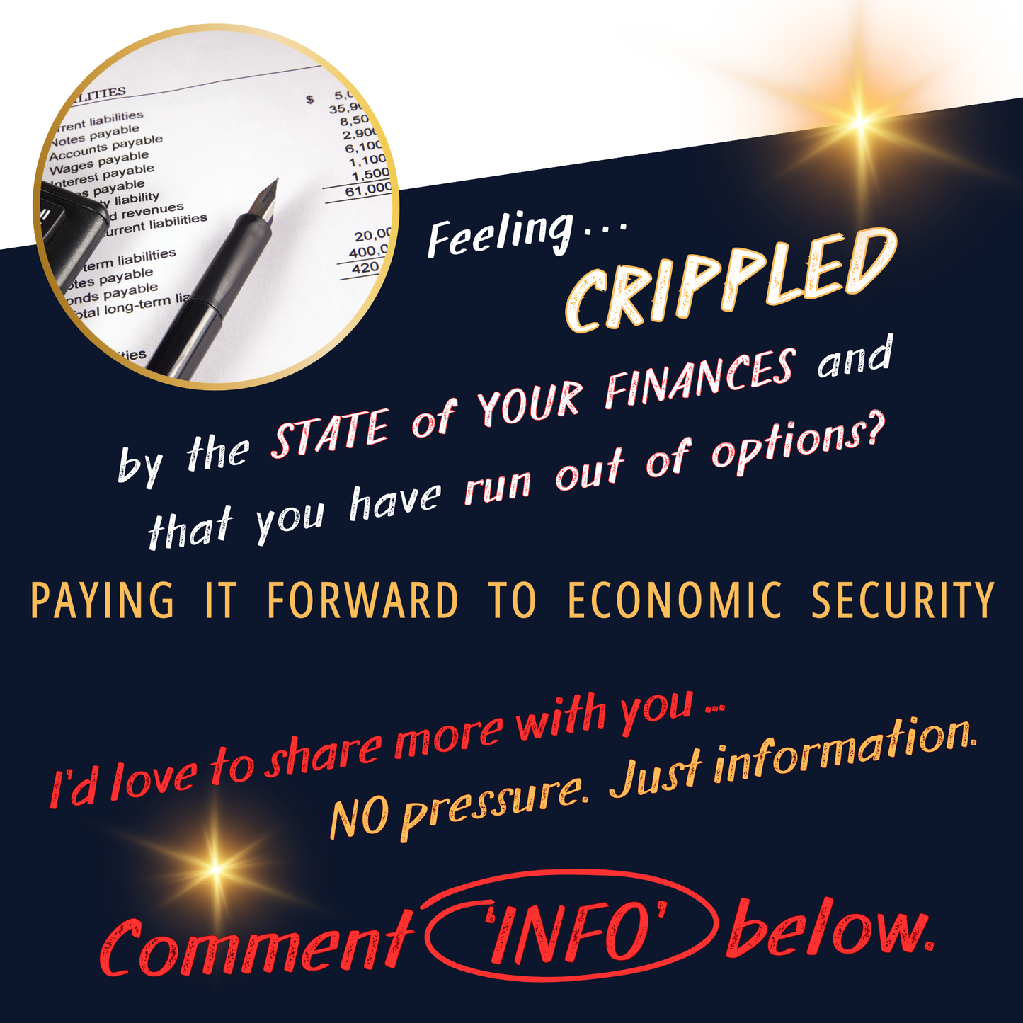 NO FINANCIAL OPTIONS?